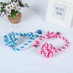 Cangnan manufacturer hand-pulled ball cotton rope toys pet dog toys wholesale custom pet pull rope pet toys
