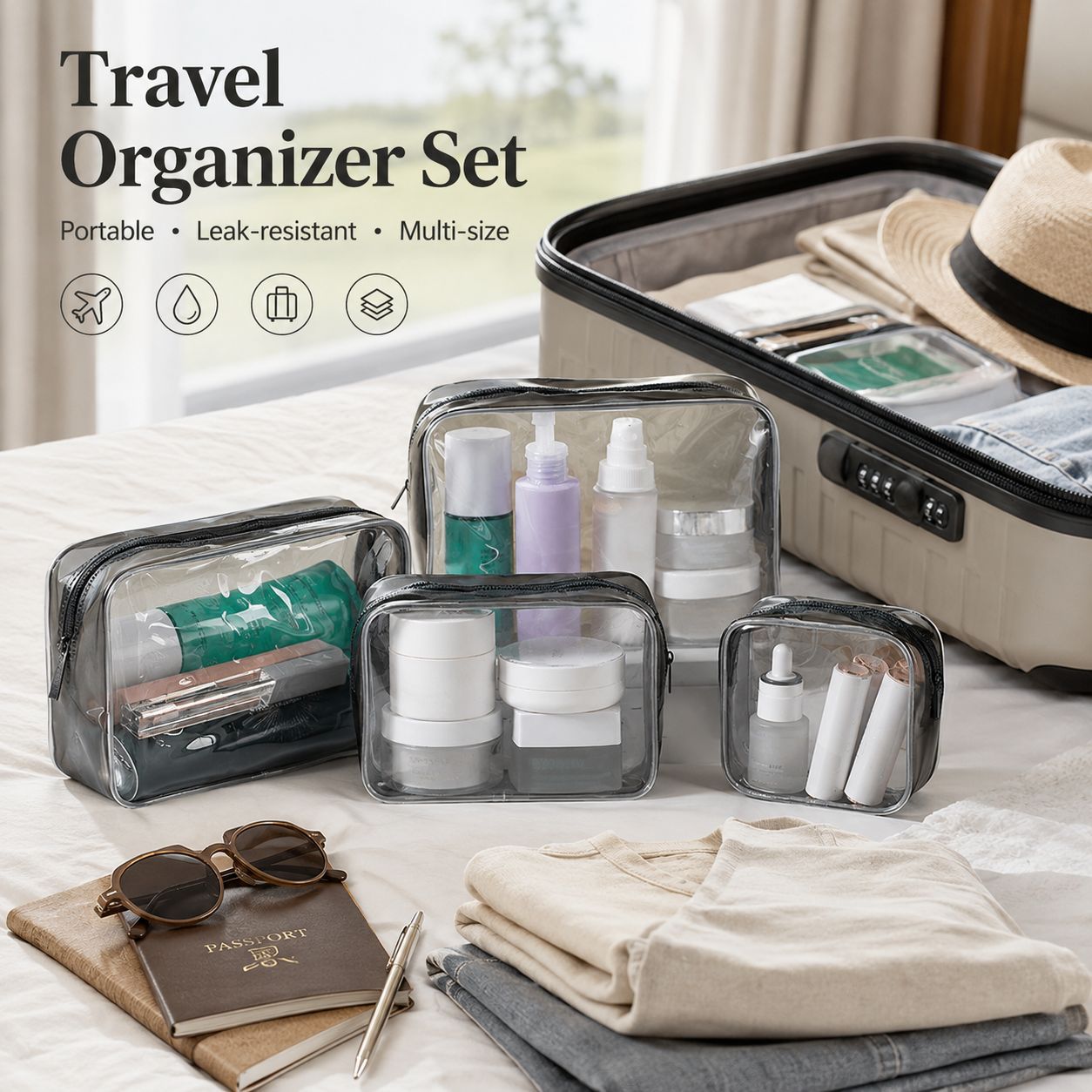 Bolsa de Aseo Transparente PVC para Baño