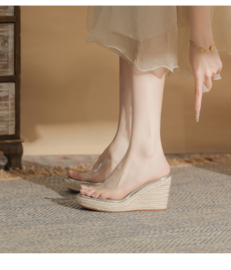 Sandal cao gót nữ đế xuồng bít mũi hở ngón, gót 9 cm, phong cách mới 2026 — màu trắng chi tiết 13
