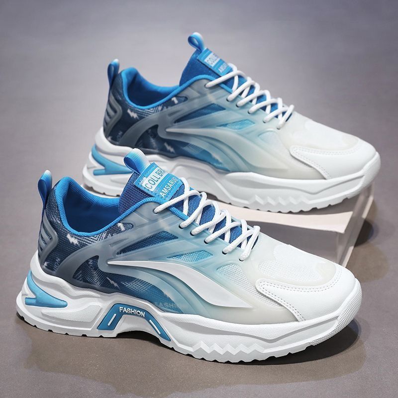 Zapatos de hombre de verano 2025, nuevos zapatos de corrida de malla, popularidad en línea, zapatos de moda de suela gruesa para hombres