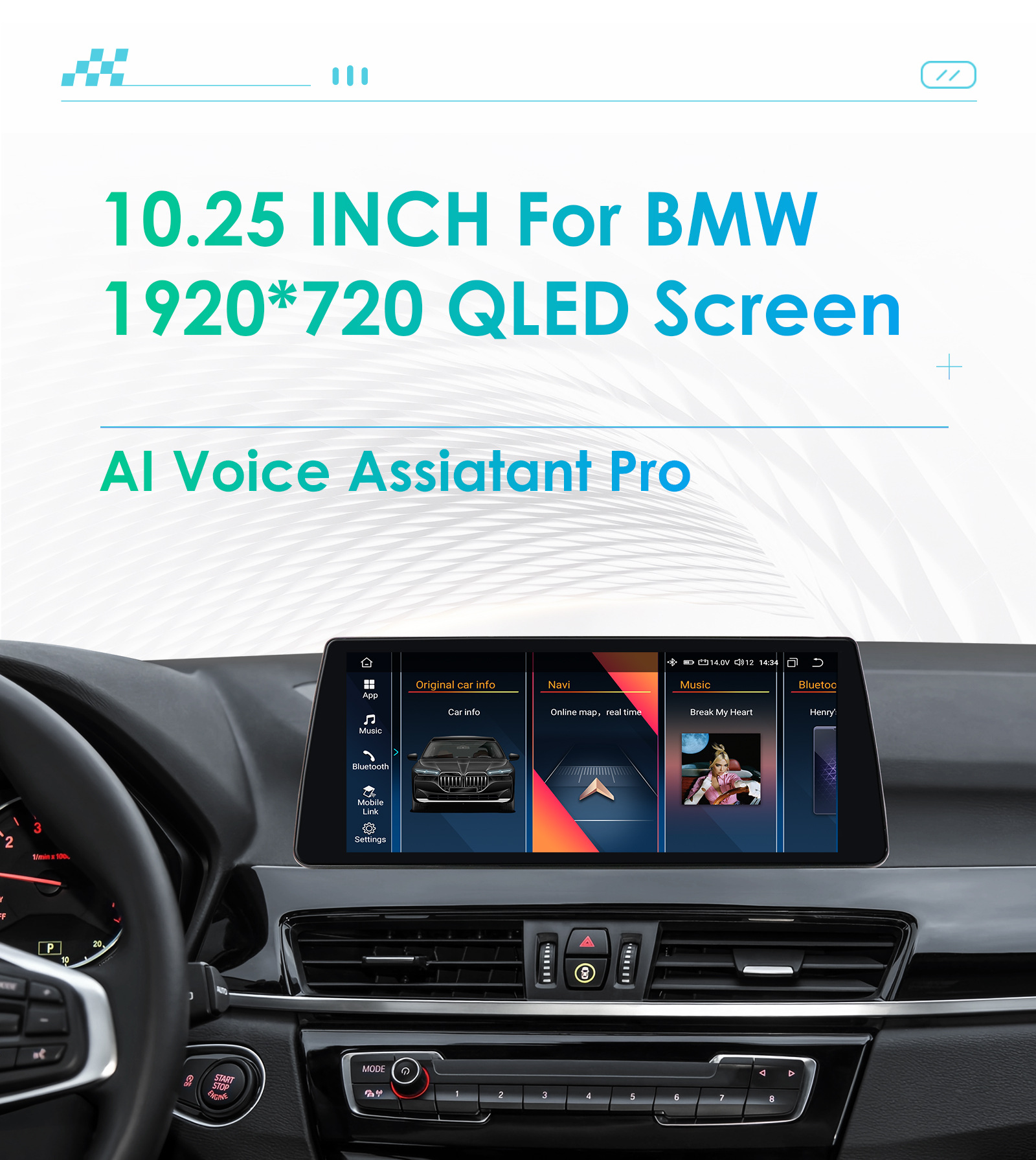 Suitable for BMW X1 F48 Android large screen 16-17 car central control navigator Bluetooth wireless carplay
