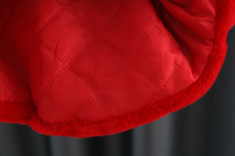 Autumn and winter new children's clothing solid color rabbit with black bow fur lapel, girls' shawl_voghion.com