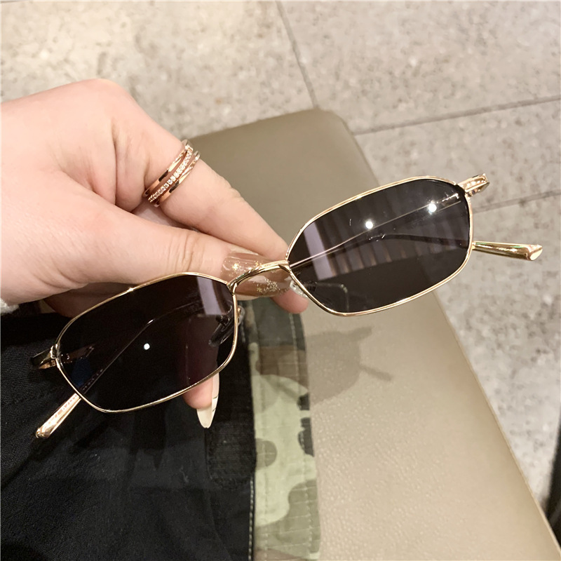 2021 European and American New Small Frame Sunglasses ins Personalized Ocean Piece Sunglasses Retro Polygon Sunglasses Trendy