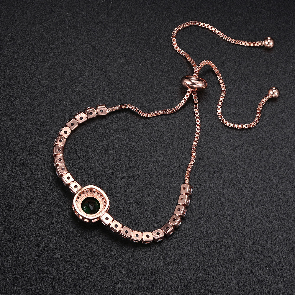 Bracciale a catena con pietra di nascita in zircone per donna_voghion.com