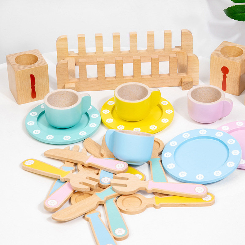 CE CPC madera juguetes de cocina para niños simulación frutas y verduras Sarah café pan pan para niños y niñas juego de casa