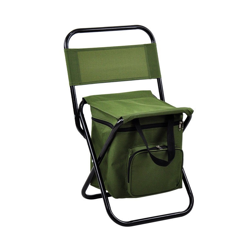 Silla de pesca de camping casual con respaldo Silla plegable portátil al aire libre con bolsa de almacenamiento Oxford Cloth Art Students Mazars