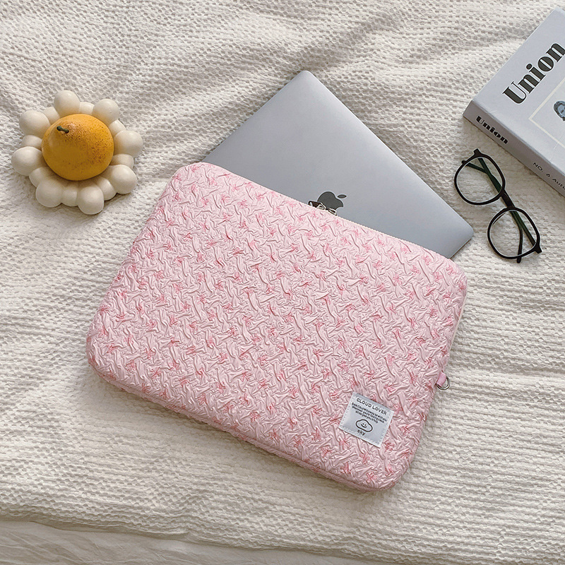 Inner Bag, Simple Bow, Bubble Wrap, iPad Tablet Protective Cover, 13inch 14inch Laptop Bag