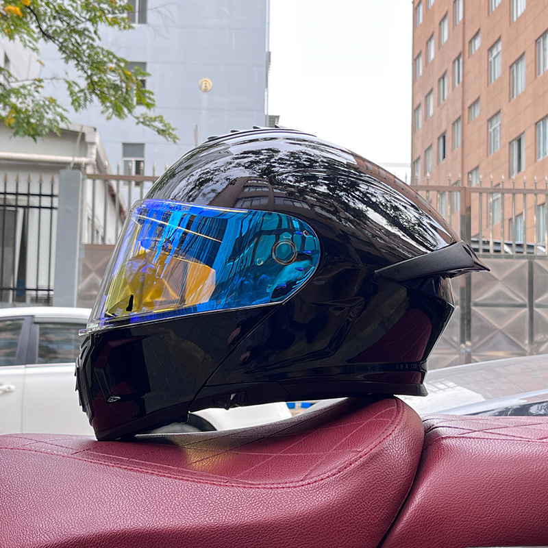 Orz casco de coche eléctrico masculino y femenino casco de verano doble espejo trasero medio completo personalidad cuatro estaciones pareja Bluetooth