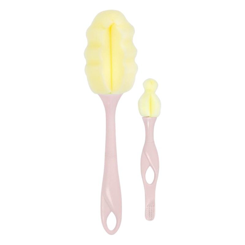 Oubeni - Juego de dos piezas de cepillos de esponja para biberones y tetinas, cepillos de limpieza de espuma de alta densidad, fáciles de usar para eliminar manchas, con embalaje.