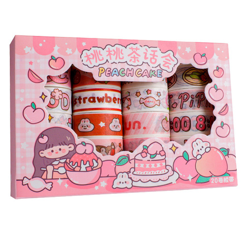 20 rolls of handbag tape set student diy handbag installation material cute sticker cartoon and washi tape wholesale