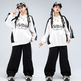 街舞儿童潮服男童架子鼓表演服女童嘻哈hiphop炸街大童演出服套装