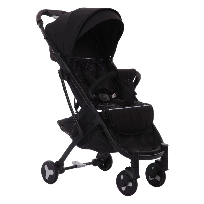 Cochecito de bebé puede sentarse y acostarse fácilmente con un solo clic plegable de alto paisaje caminando bebé artefacto bolsillo de almacenamiento portátil empuje