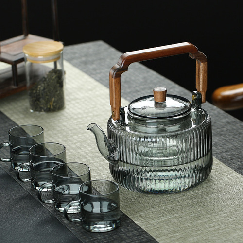 Cooking teapots around the stove, steaming teapots, electric ceramic stoves can be used for high-temperature-resistant flower teapots, household kettles, thickened handle kettles