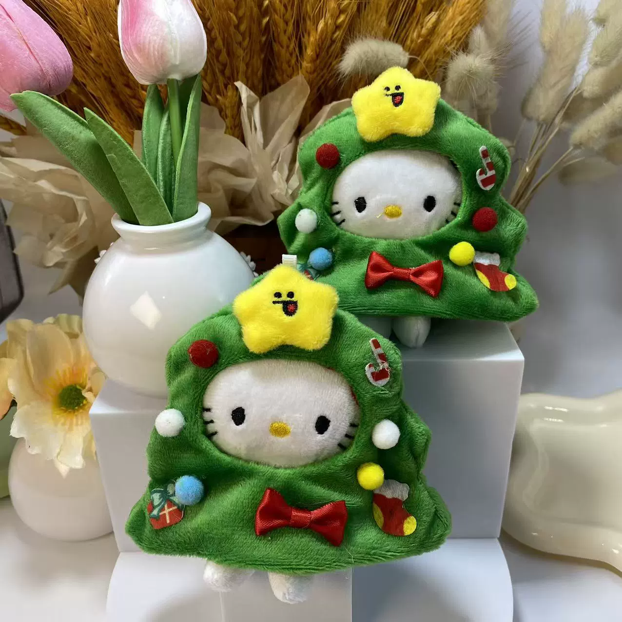 Hello Kitty, зелёная шапка, подвеска, кукла, шлем, подарок на день рождения