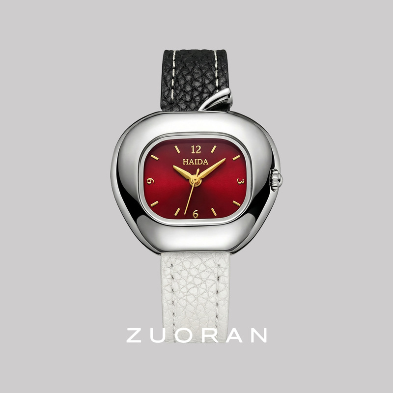 New Fashionable Niche Design Apple-Shaped Elegant and Versatile Women's Quartz Watch for Cross-Border Live E-Commerce