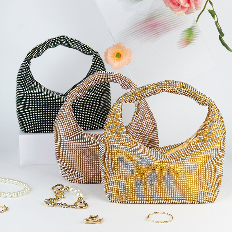 Women's Bag Large Capacity Handbag Underarm Bag Evening Bag Rhinestone 2024 New Style Stylist Shoulder Bag Cosmetic Bag_voghion.com