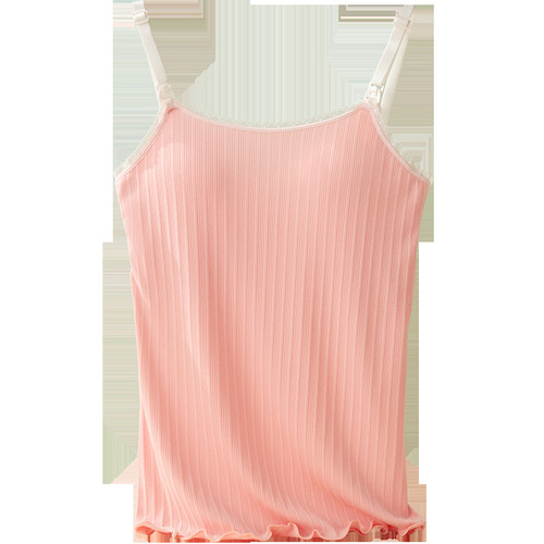 Breastfeeding nursing bra maternity vest no bra integrated fixed cup pad breastfeeding postpartum cotton inner wear outer wear 