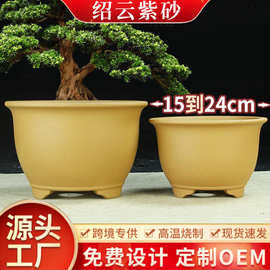 宜兴紫砂花盆特价圆口斗笠碗盆景盆阳台君子兰绿萝多肉简约陶瓷盆