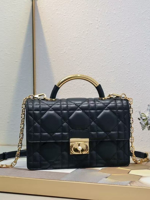 D家の女性のハンドバッグの黒色の小さい牛革の針法の古い金色のハンドルの新型のCDのバックルの藤の格の本革の女性のカバン|undefined