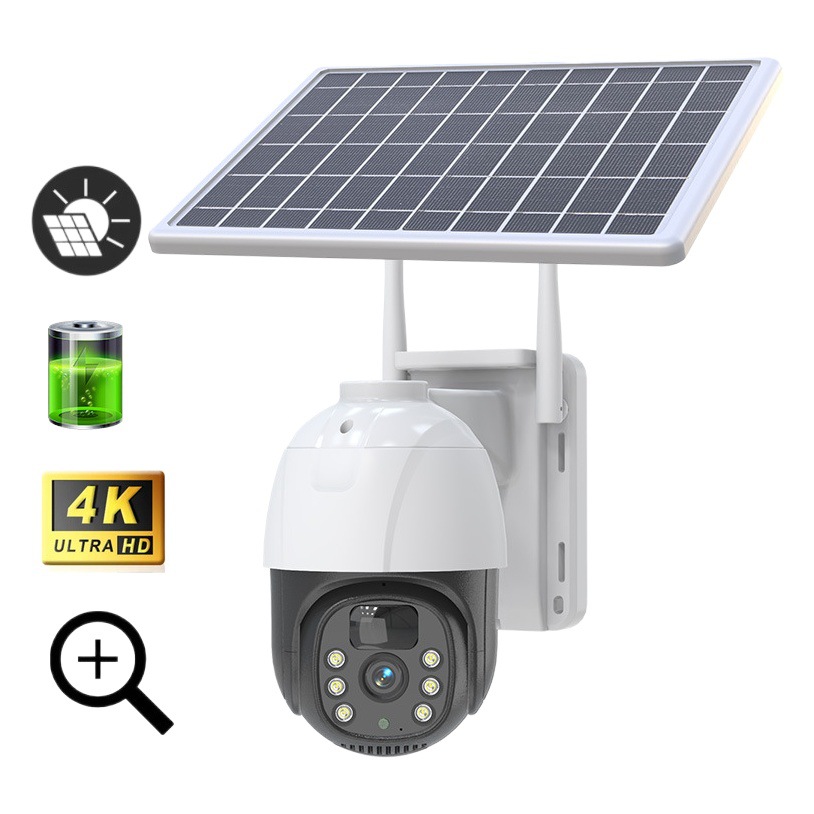 Cámara domo PTZ solar inalámbrica con WIFI, cámara de vigilancia 4G remota con visión nocturna a todo color, seguridad inteligente
