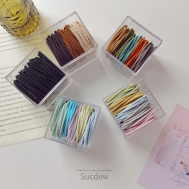 New 50 Pieces Kids Hair Rubber Bands, Non-Damaging Hair Accessories for Girls, Korean Girls Hair Ties, Elastic Headbands for Children