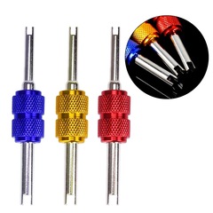 Aluminum Alloy Color Car Air Conditioner Valve Core Wrench Double-Ended Installation Tool Valve Core Removal Screwdriver