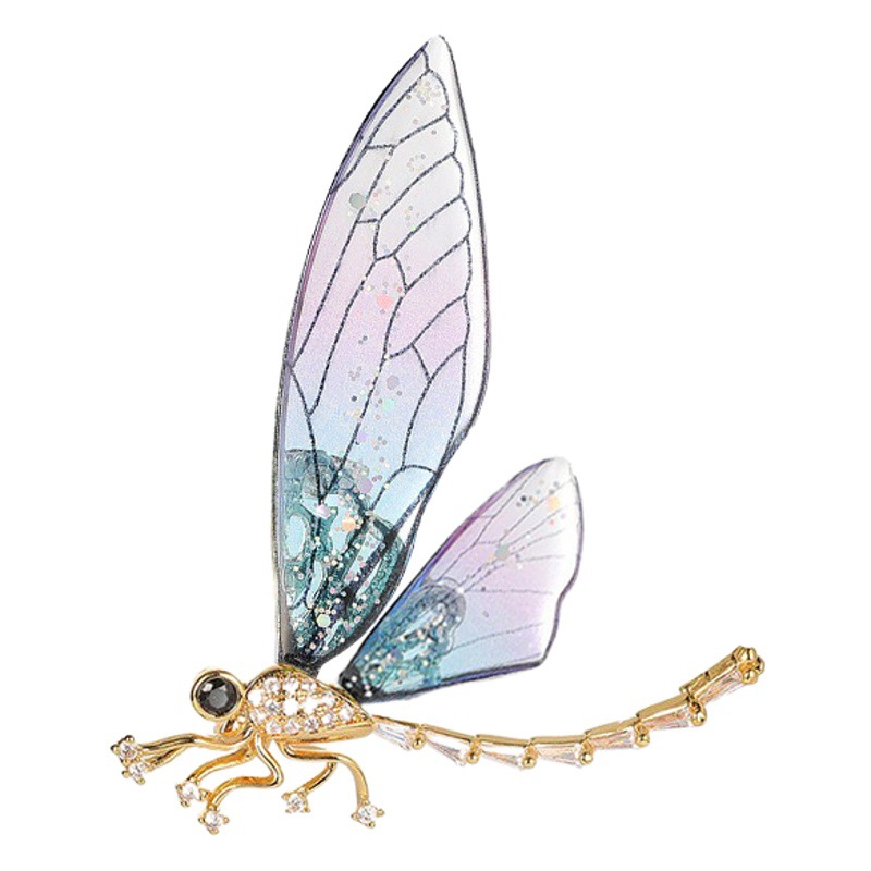 Broche pequeño broche de mariposa simple de gama alta temperamento femenino nicho diseño pin 2023 nuevo broche de libélula