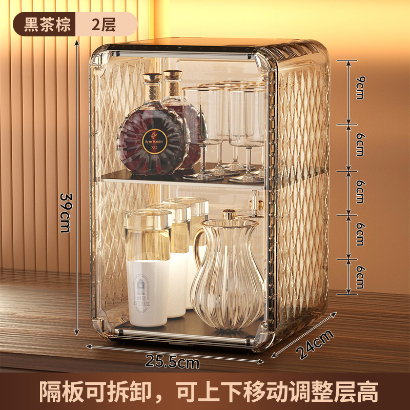 カップ収納ラックティーカップティーセット防塵ウォーターカップデスクトップ収納キャビネットカップホルダー収納ボックス収納ディスプレイキャビネット|undefined