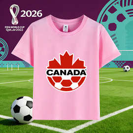 2026美墨加世界杯 各国队徽印花180克棉圆领短袖儿童装T恤60314-4