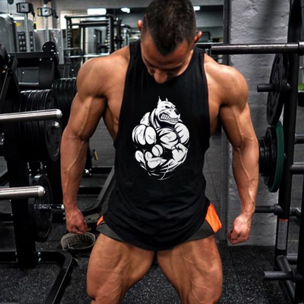Breathable T-shirt for gym for training with a round collar