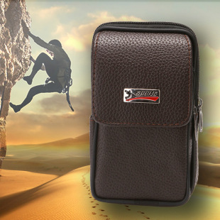 Amazon popular men's vertical belt mobile phone bag for the elderly construction site wear-resistant mobile phone waist bag horizontal belt bag