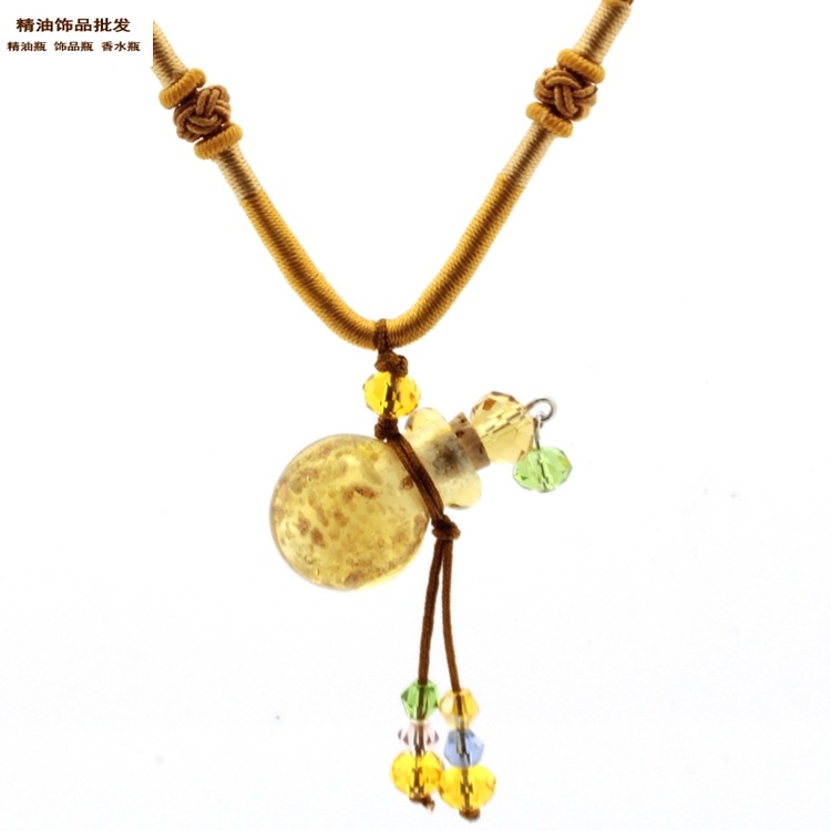 精油饰品网金黄球形夜光金沙细双扣绳项链6.jpg