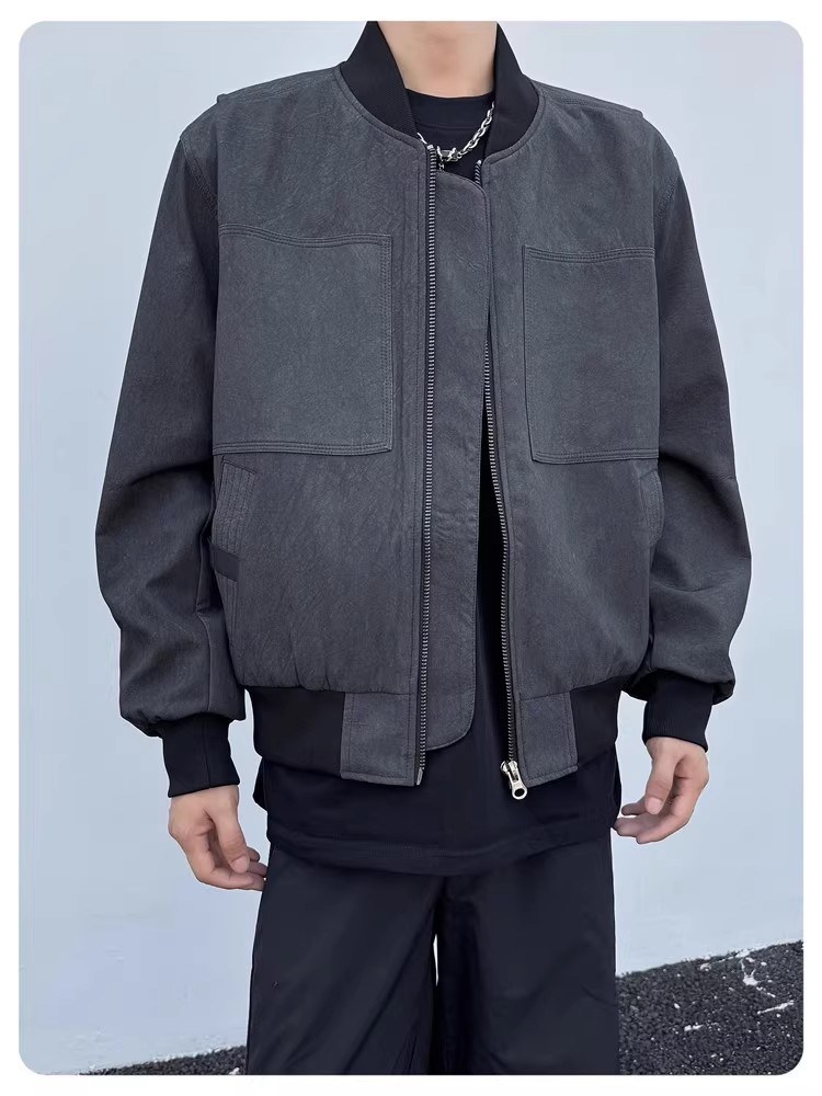 Men's Bomber Jacket Loose Fitting Lapel Sports Jacket For Men_voghion.com