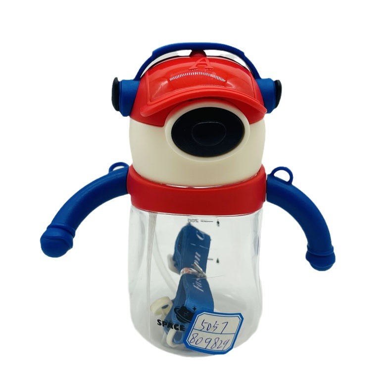 Baijia taza de plástico Linda taza de dibujos animados robot taza de beber diversión taza de beber para niños taza de beber para bebés taza de la manija