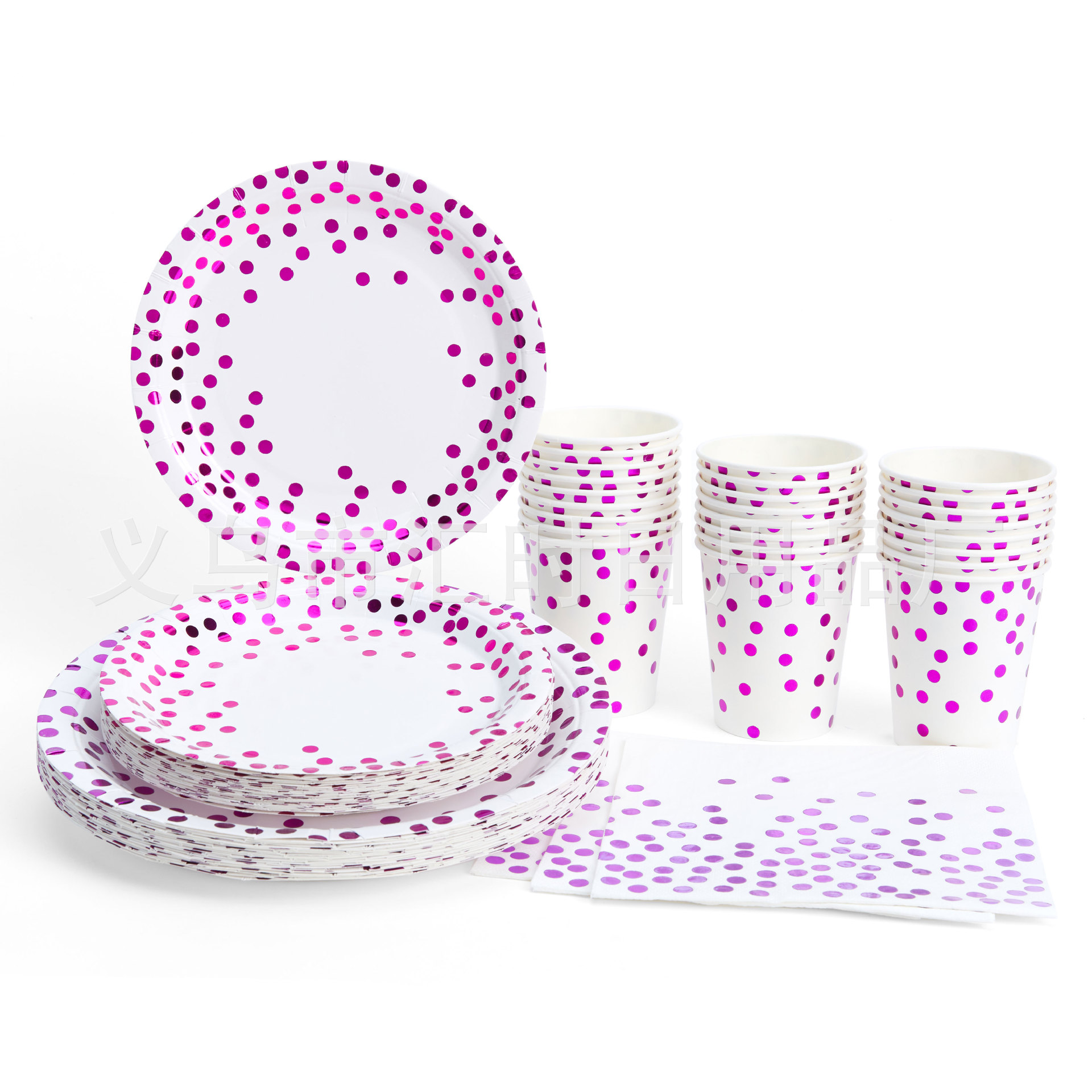 흰색 배경에 보라색 금색 점