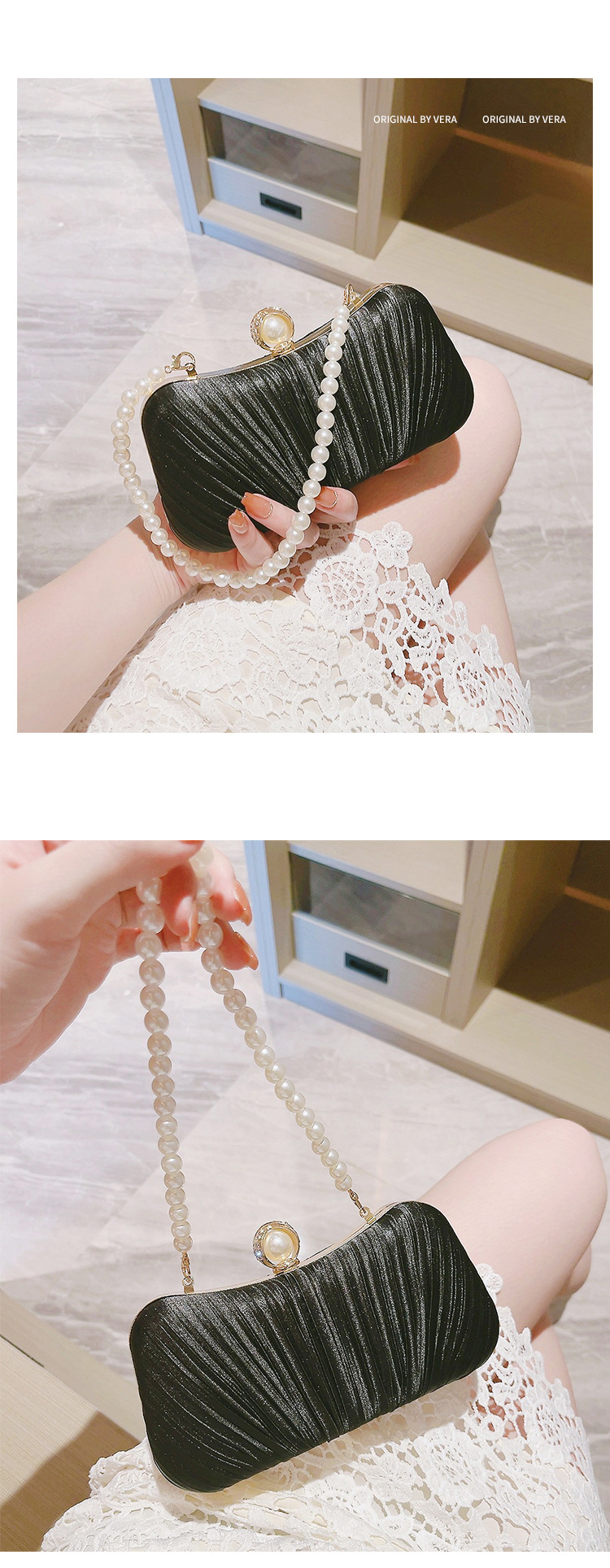名媛晚宴手拿包女宴会小包包搭配礼服的手提包时尚链条斜挎包珍珠-阿里巴巴