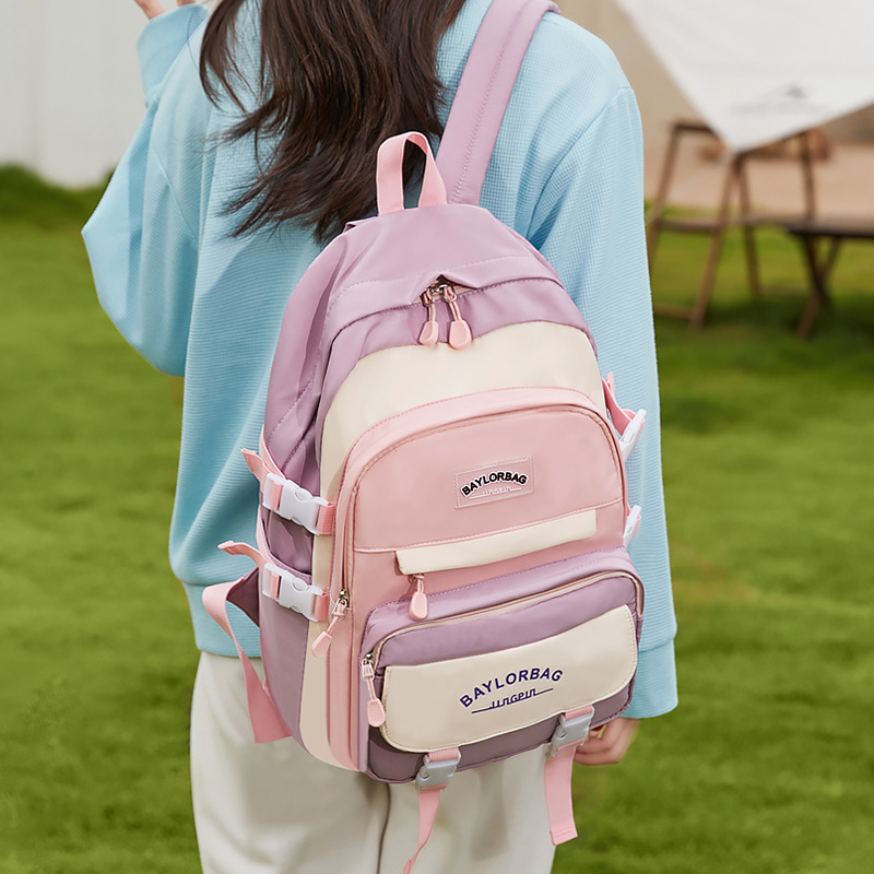 Mochila de hombro de gran capacidad 2026 nuevo estilo universitario bolsas escolares casuales de moda para estudiantes de escuela secundaria