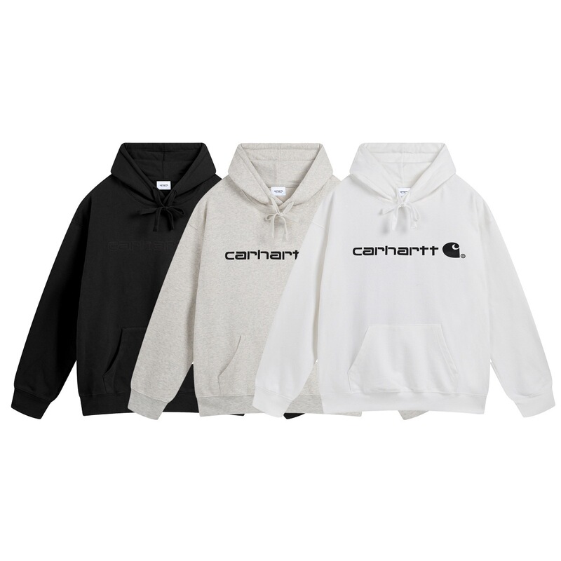 Wip Men's Sweatshirt New Classic Logo Embroidered Hooded Trendy Carhartt Terry Sweatshirt