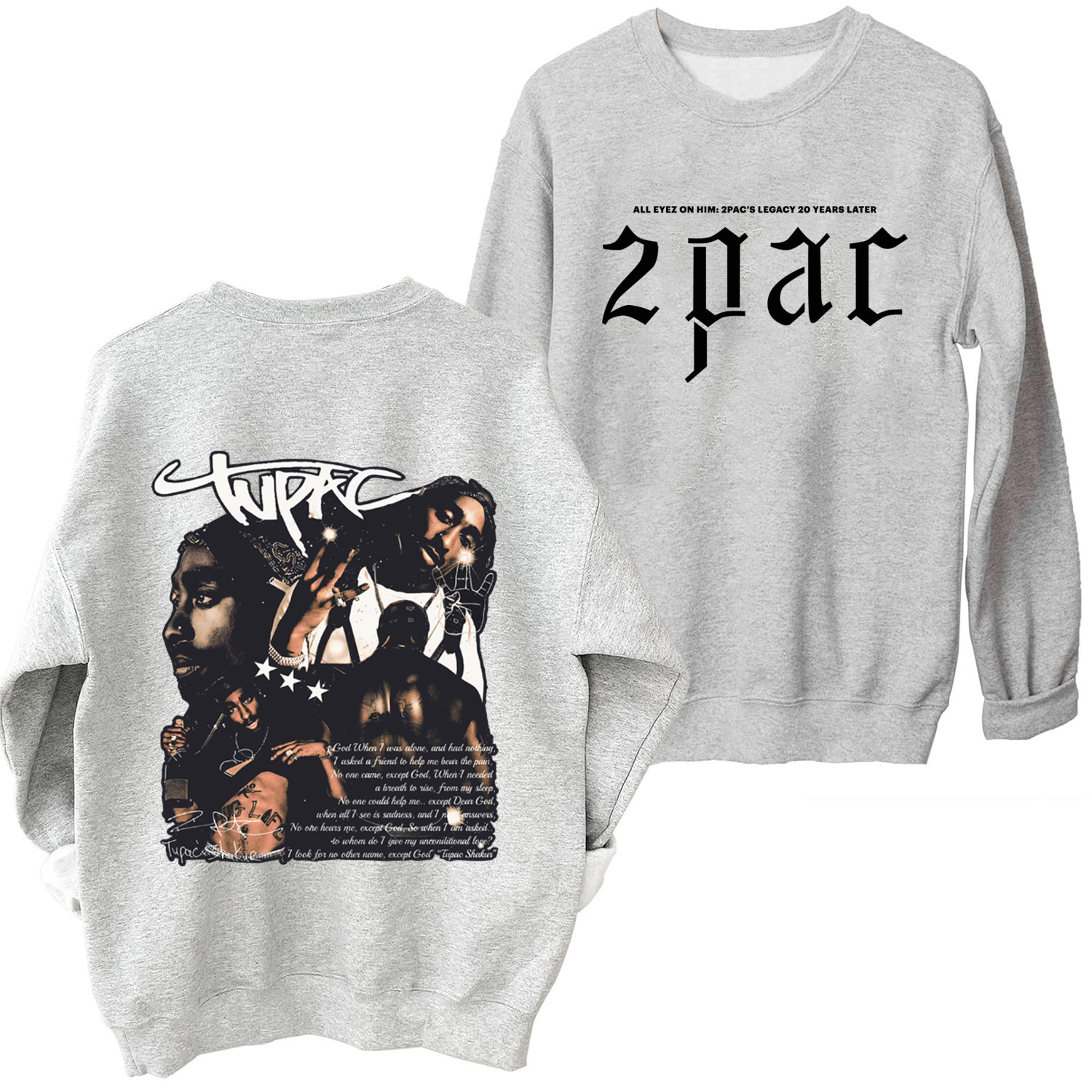 Tupac Shakur 2pac Sweatshirt Harajuku Round Neck Long Sleeve