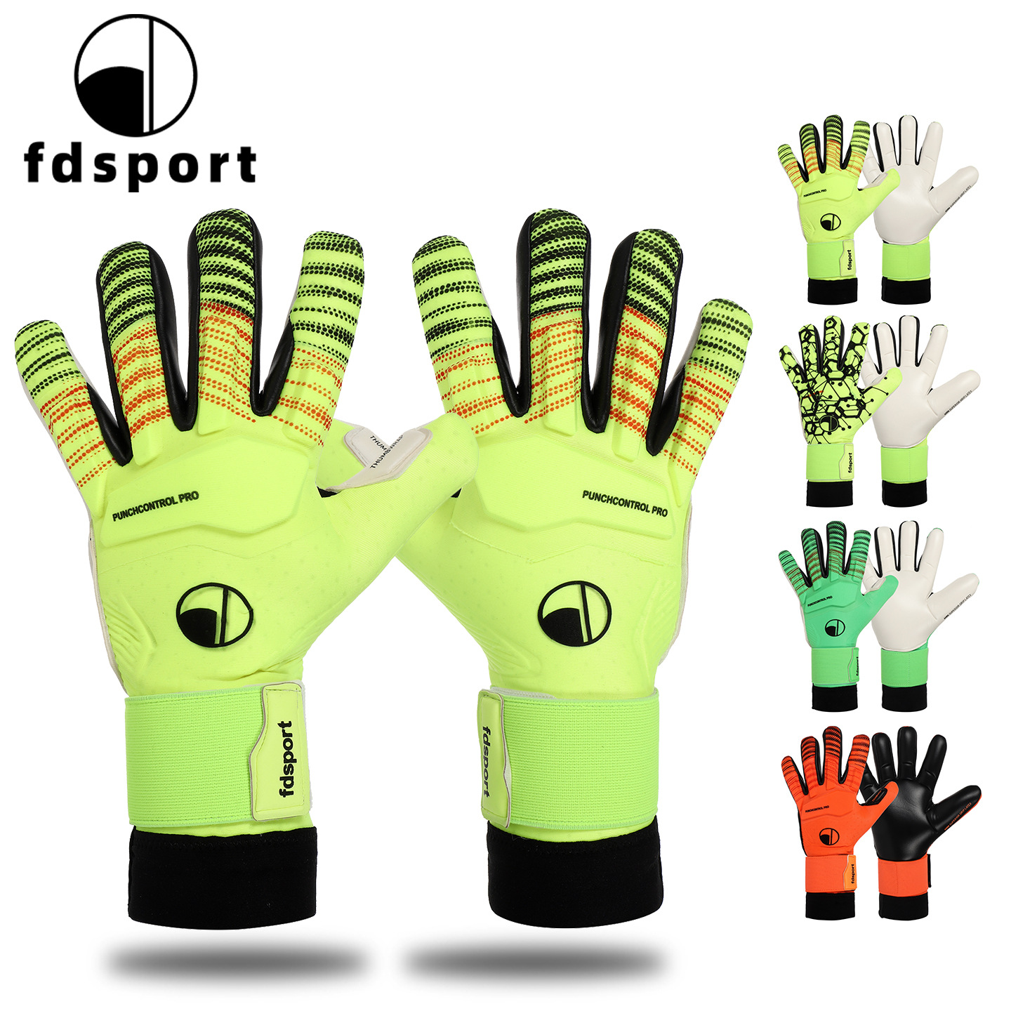 Fdsport Yu23.0 Goalkeeper Gloves, Sticky Latex Without Finger Guards, All-Weather Anti-Slip and Wear-Resistant for Teenagers and Adults