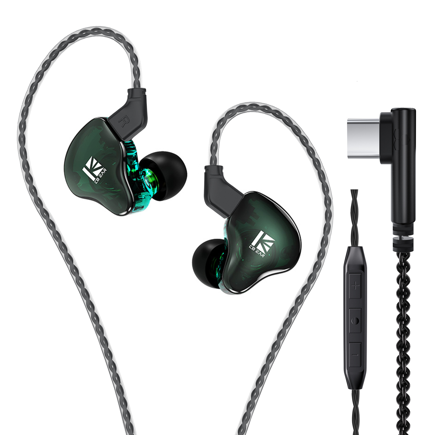 KBEAR KS2 Hybrid HIFI Musik In-Ear Kopfhörer, für Computer, Mobiltelefon, Gaming, PUBG, USB-C - 10