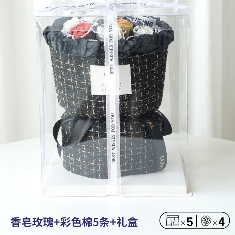 Soap Rose Color Cotton 5-bar Gift Box