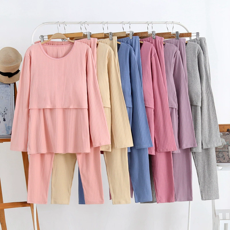 Беременные женщины, кормящие грудью, осенняя одежда, осенние брюки, весна и осень, послеродовой Бюстгальтер для кормления, лунная одежда, женская пижама, базовая одежда больших размеров для дома