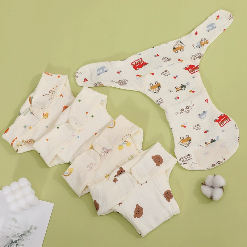 Summer gauze children's diaper, trousers for new born, washable, wholesale