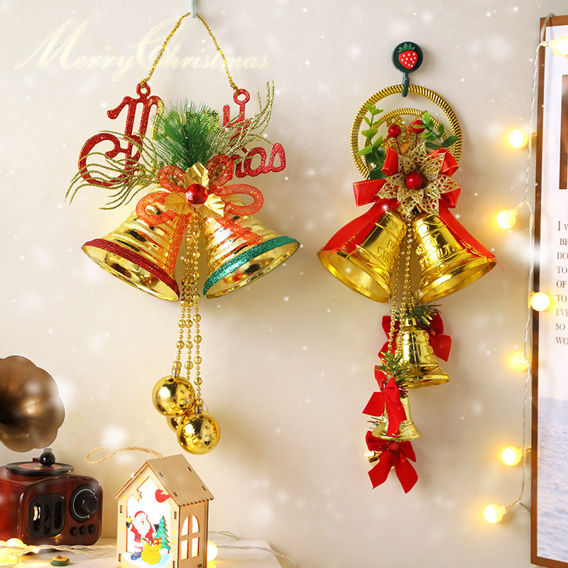 新しいクリスマスベルドア吊り英語アルファベットエンジェルクリスマスベルペンダントクリスマスツリー小さなベルペンダント|undefined