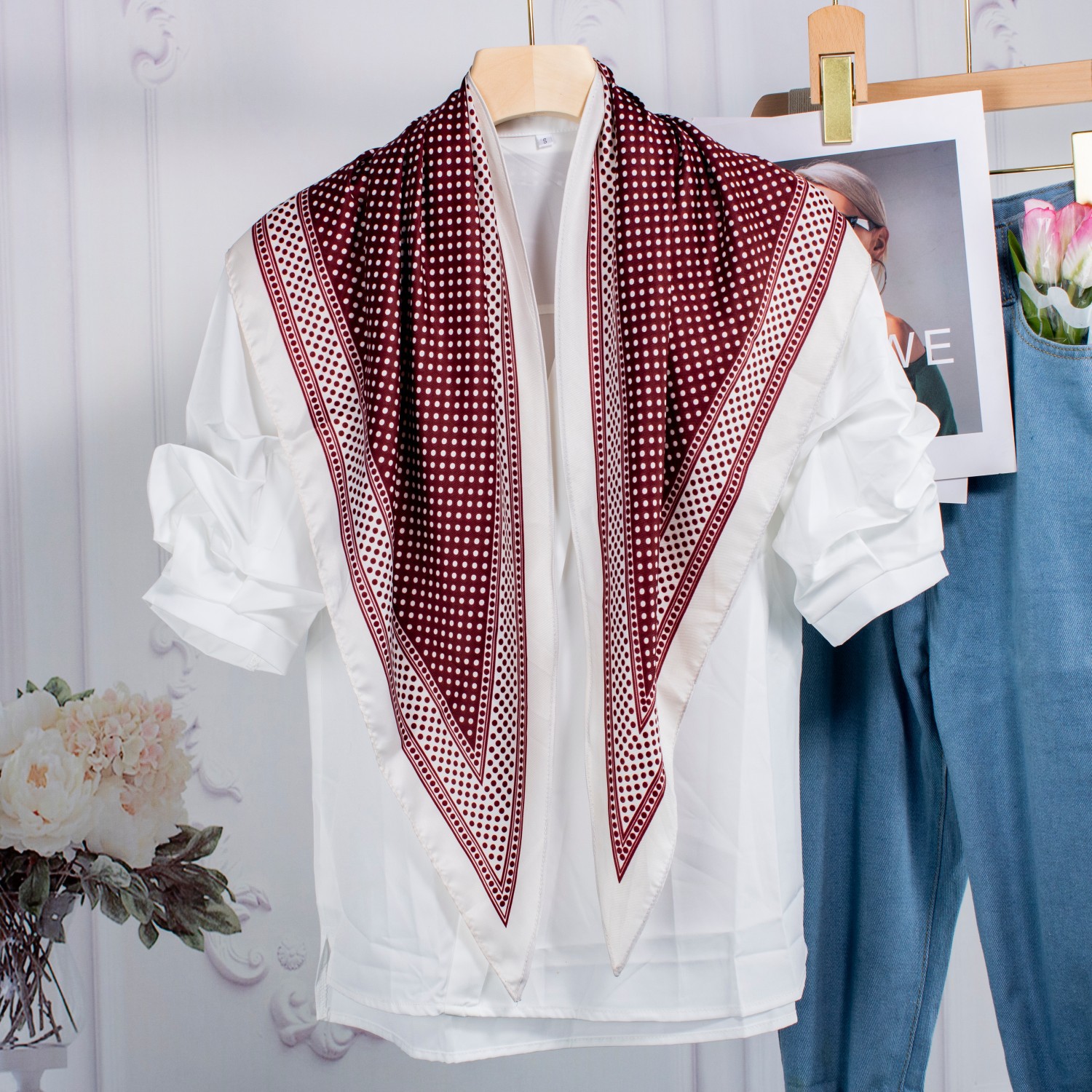潮流时尚波点三角披肩多色可选外搭披肩衬衫配饰服装搭配好物