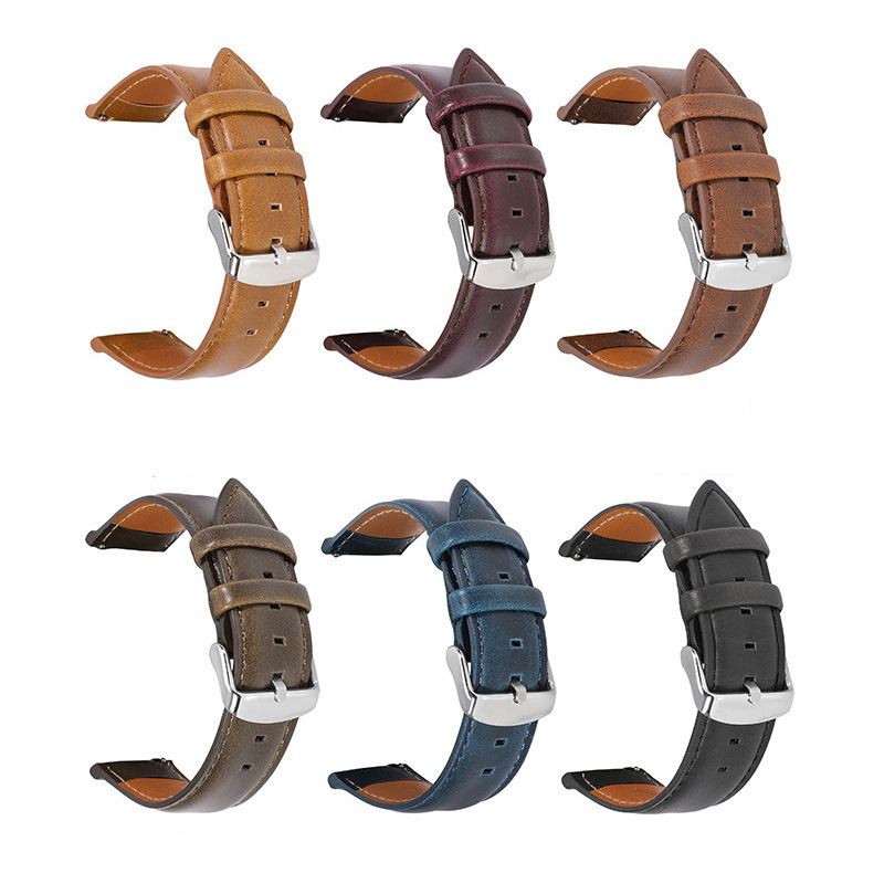 Oil Tanned Leather 22mm 20mm 18mm Watchband Quick Release