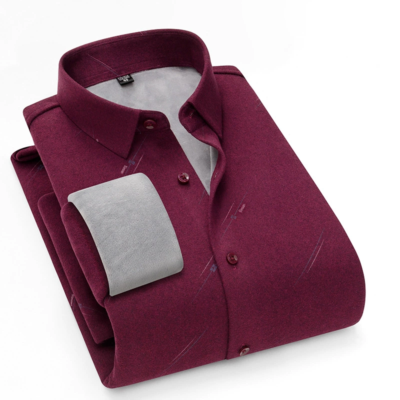 Новая стильная супермягкая теплая рубашка для мужчин, тканая деловая повседневная зимняя кашемировая рубашка с принтом из флиса, утолщенная рубашка.