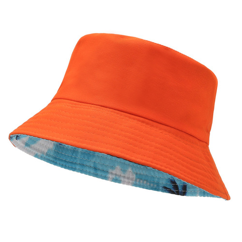 Summer Parent-Child Fishing Hat Korean Style Children's Hat Kids Hat Outdoor Solid Color Sun Protection Hat Dual-Sided Bowl Hat