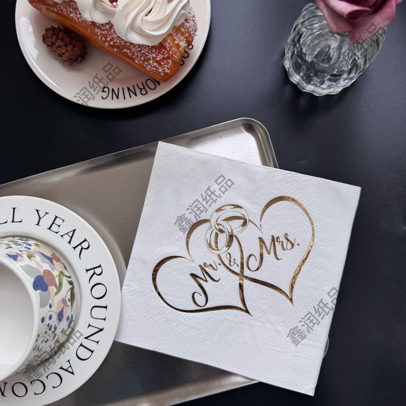 16 個輸出愛ホットスタンピングウェディングペーパータオルナプキンホテル結婚式結婚式の装飾プレースマットカップフラワーペーパー 33 センチメートル|undefined